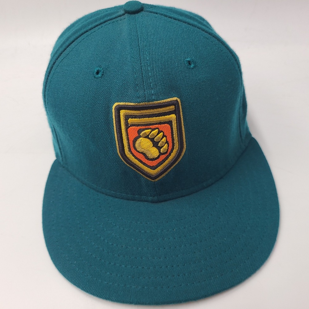Vintage Fresno Grizzlies Hat Fitted 6‎ 7/8 New Era 59Fifty Teal MiLB Logo Wool